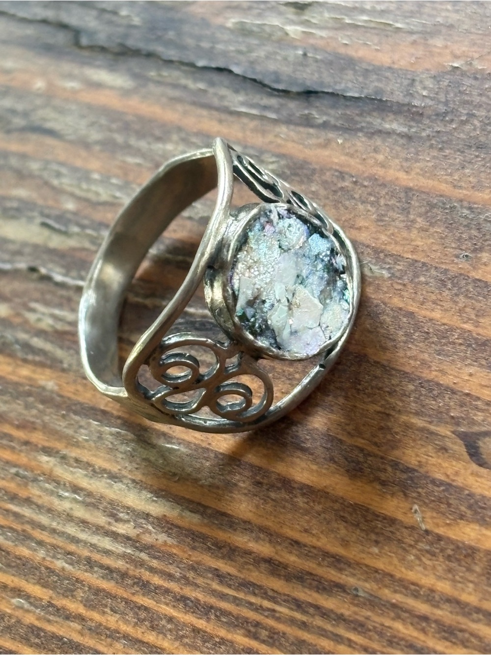 Sterling Silver Roman Glass Ring